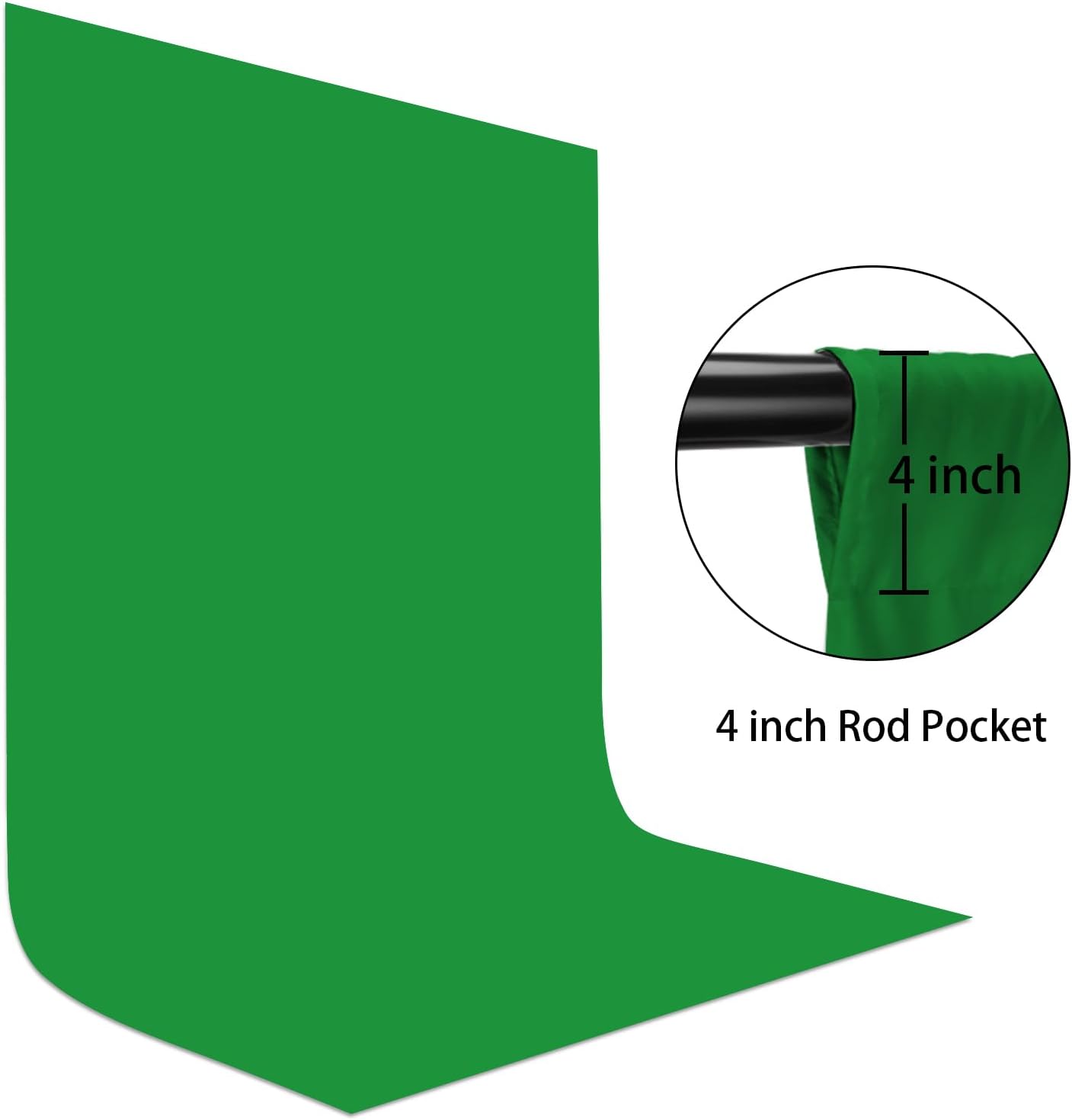 UTEBIT 5x6.5ft Green Screen Backdrop, Photography Backdrop Chroma Key Small Greenscreen Sheet Background for Streaming