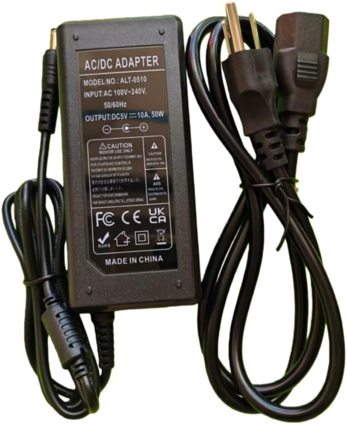 Lansan 5V 10A 50W, 100V-240V 5V AC/DC Power Supply Adapter, AC Input to DC Output