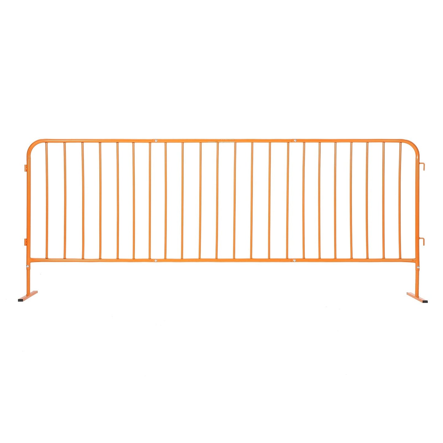 Heavy Duty Interlinked Steel Safety Barricade – Removable Flat Feet, Portable, Weather Resistant, Durable Metal Crowd Control Barrier for Outdoor Events, Construction, Parking, Facility, 8.5FT