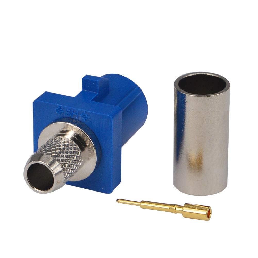 RG58 LMR195 5PCS Fakra C RF Coax Connector Crimp Jack Female for Blue GPS telematics or Navigation for Cable