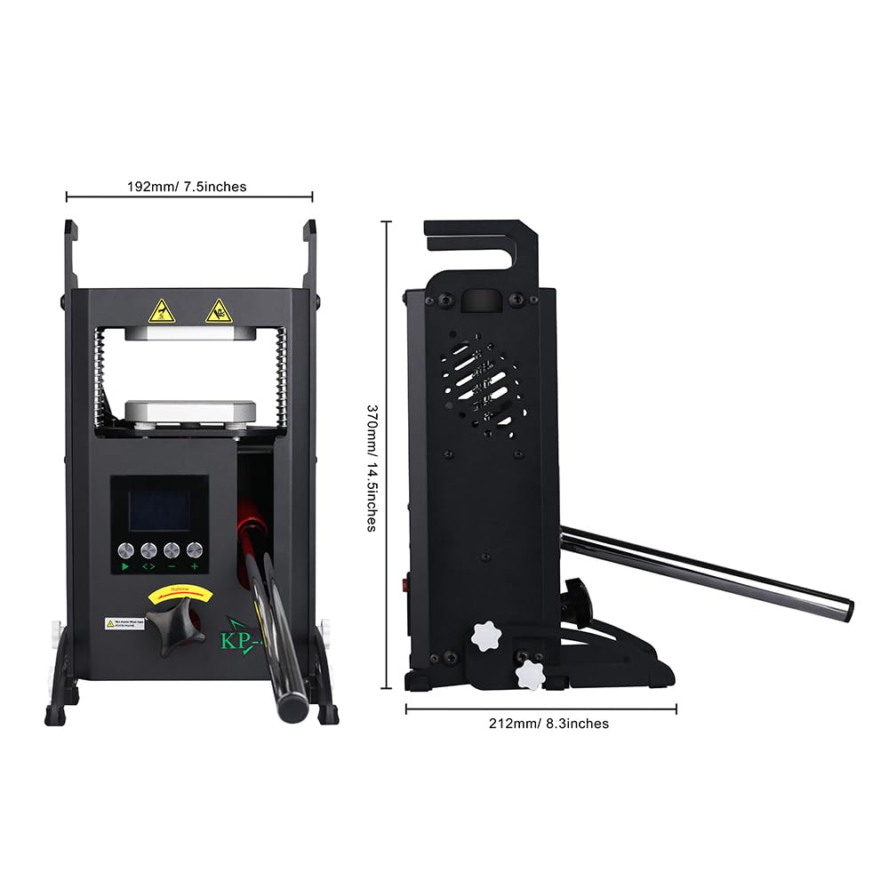 4T Hydraulic Heat Press Machine with Dual Heating Plates 4x4 Inches and Precise Digital Temperature Control LCD Screen for Homeuse Portable Manual Heat Pressing Machine