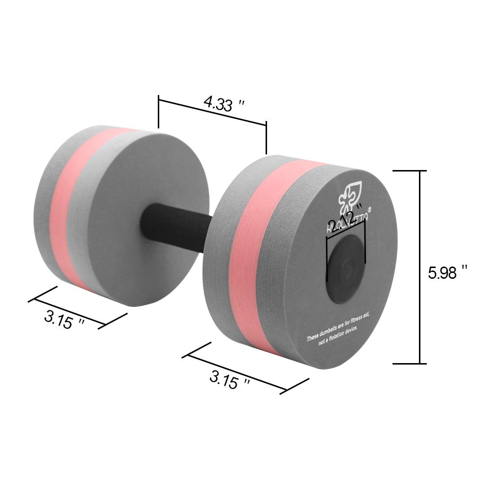 KLOLKUTTA Aquatic Dumbells, 2PCS Water Aerobic Exercise Foam Dumbbell Pool Resistance,Water Aqua Fitness Barbells Hand Bar Exercises Equipment for Weight Loss Grey