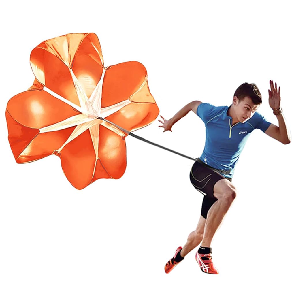 ANPOPO Bfsmile Running Speed Training 56" Parachute with Adjustable Strap, Free Carry Bag. Speed Chute Resistance Running Parachute for Kids Youth and Adults (Orange)