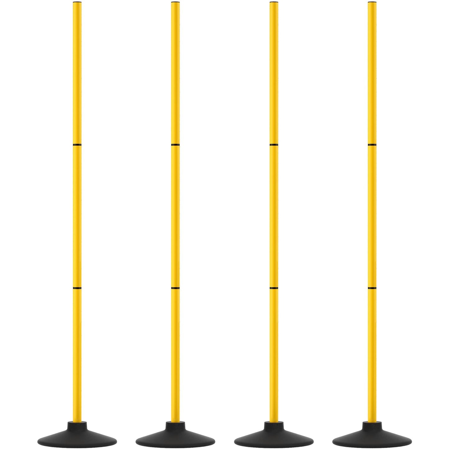 GHB Agility Poles 4 Pack 50" Sports Soccer Training Poles,Detachable Speed Training Equipment Football Accessories with Rubber Base