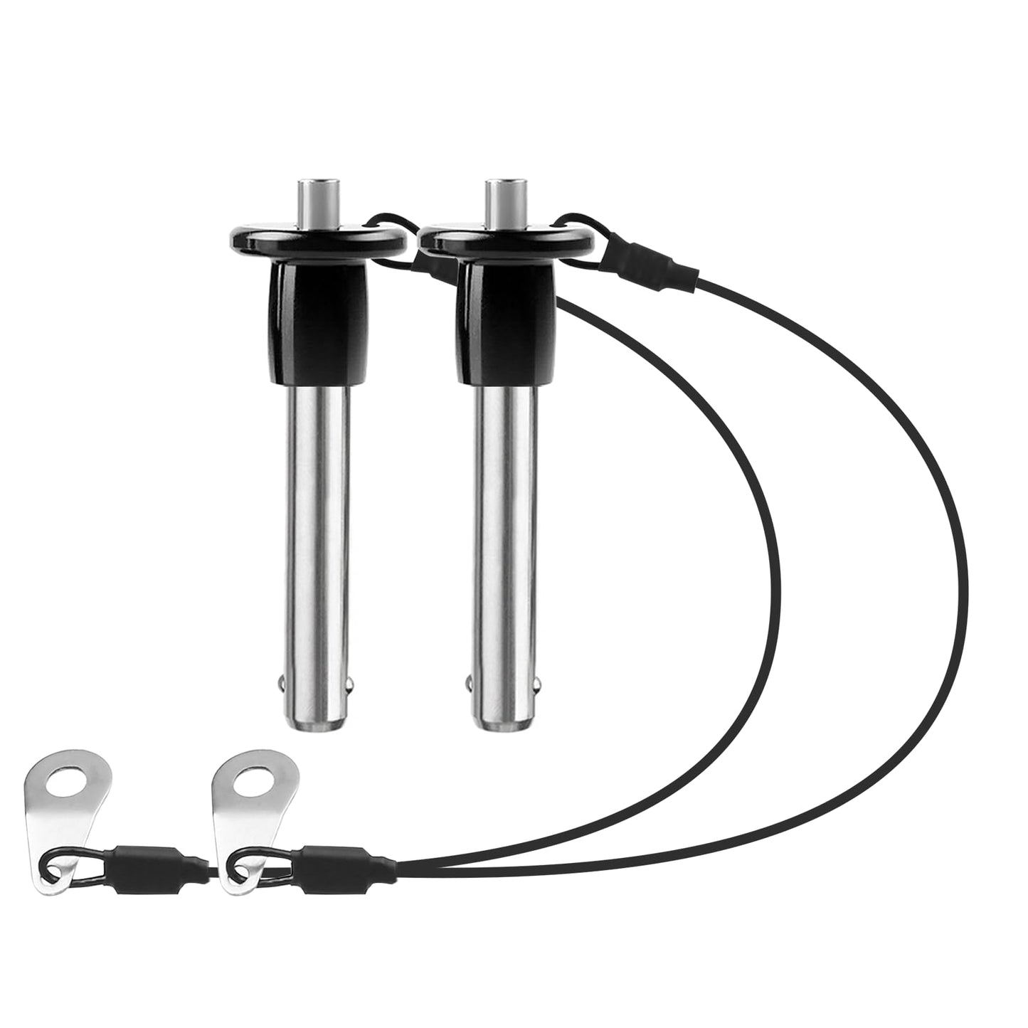 VXCICC 2 Pack 304 Stainless Steel Quick Release Pin 5/16 Inch Diameter Ball Locking Pin with Push Button Round Handle Lanyard Usable Length 1.22"(8mm x 31mm)