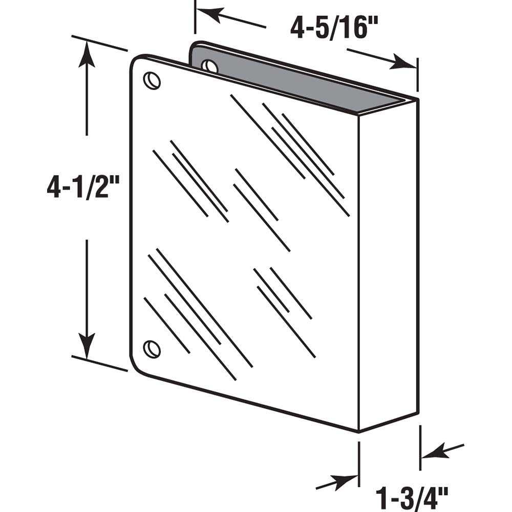 Prime-Line MP9492 Stainless Steel Blank Lock and Door Reinforcement Plate for 1-3/4 in. Thick Doors, Stainless Steel Finish (Single Pack)