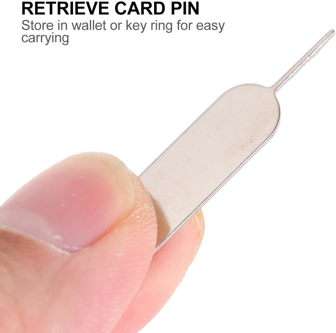 100pcs Set, Veemoon Universal Sim Tray Eject Pin Removal Tool Hard Steel Mobile Phone Sim Card Needle for Cell Phone