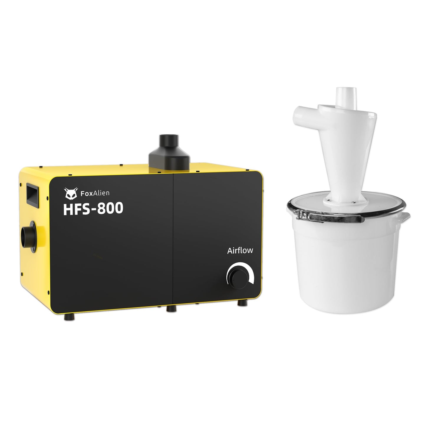 FoxAlien 800W Desktop Dust Collector HFS-800, Powerful Vacuum System with Cyclone Separator, HEPA & Carbon Air Filtration for Woodworking and Acrylic Cutting, Adjustable Airflow, 110V