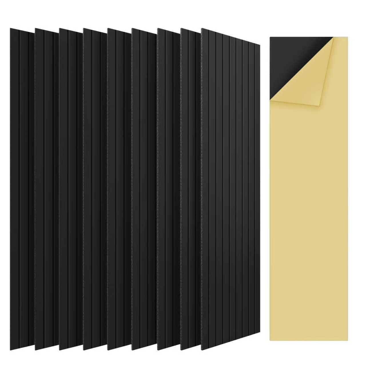 10 Pack Self-Adhesive Sound Proof Foam Panels for Walls – 48" x 12" XLarge Acoustic Panels, Decorative Sound Absorbing Wall Panels for Home, Office, Studio, Easy Peel and Stick Installation