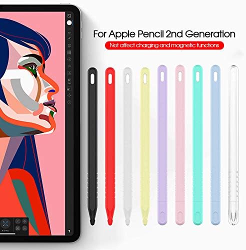 Blaspins 2nd (2 12.9/11 2 Apple Pencil Case Generation Compatible Silicone Case Sleeve Cover Holder Grip Skin + Nib