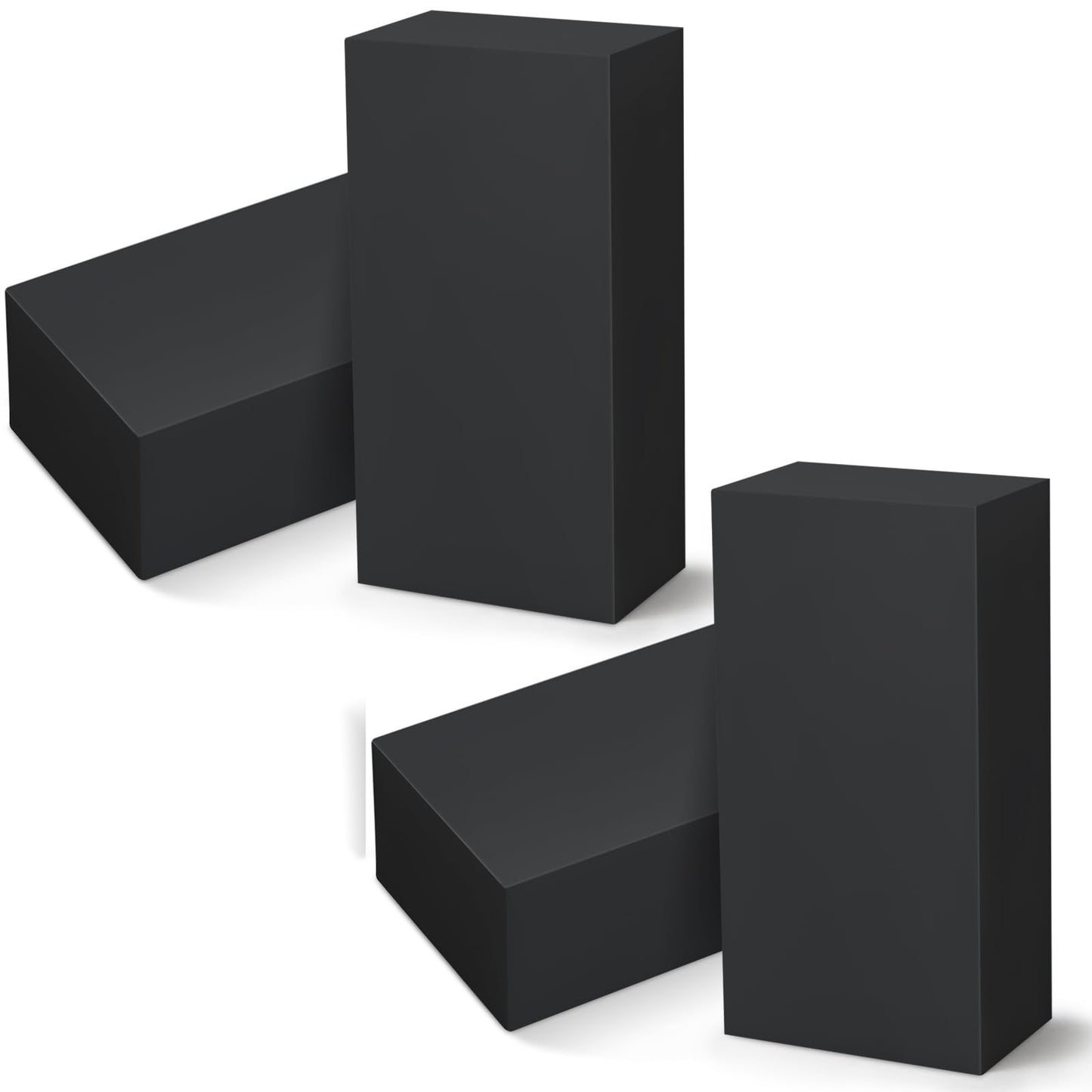 Colingmill 4 Pcs HDPE Plastic Block 2" x 3" x 6", Polyethylene Solid Plastic Block for Machining, Black Home Floor Improvement, Prototyping, DIY Projects, Engineering