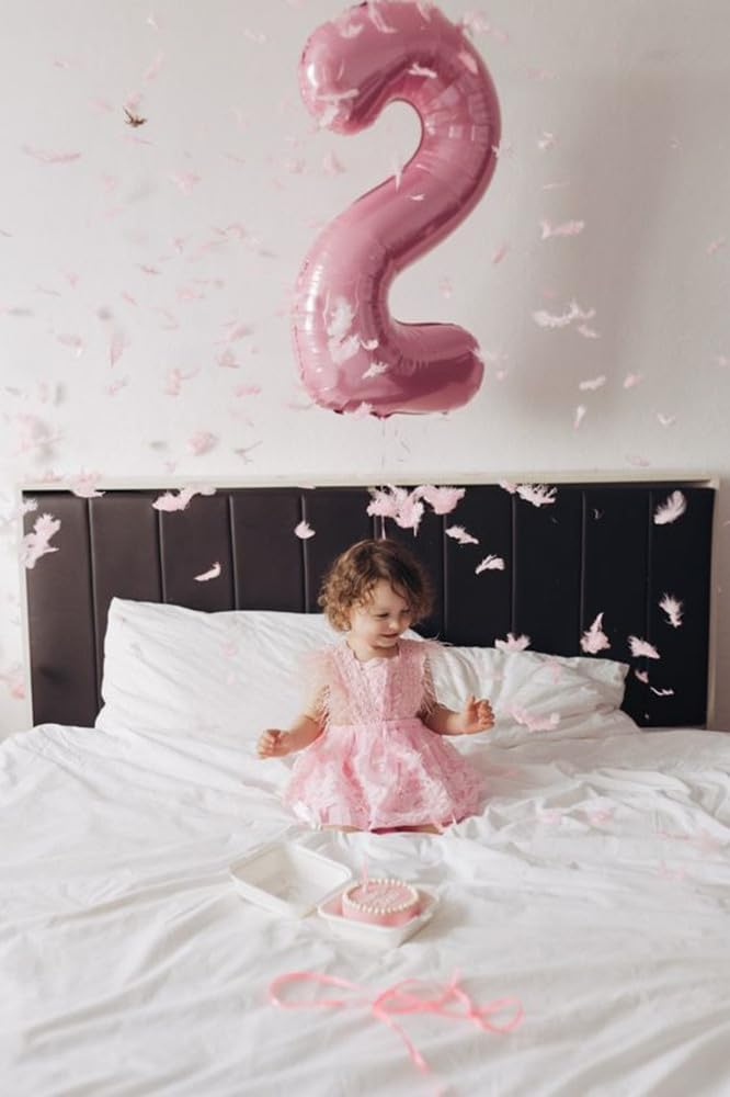 Number Balloons 40 Inch - Pearl Pink 24 Big Balloons for Happy Birthday & Wedding Party Decorations
