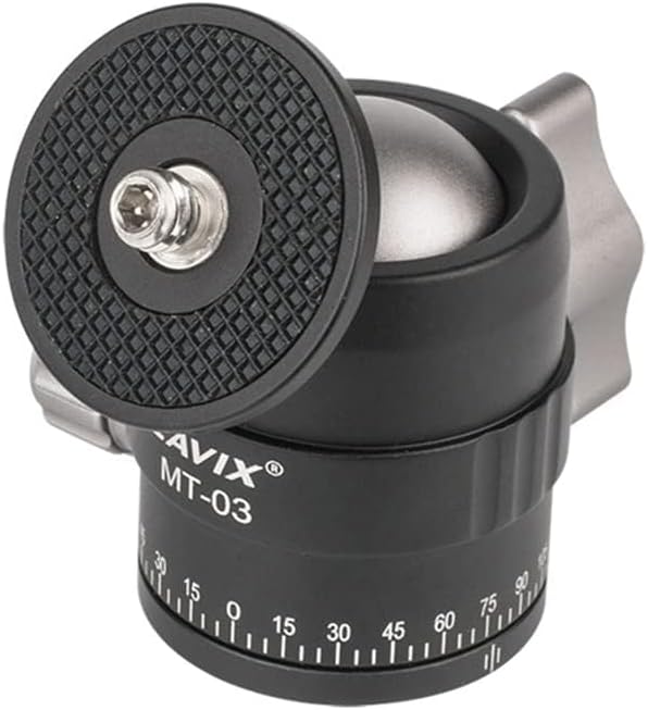 CAVIX MT-03 11 lbs/5 Camera Panoramic Tripod Head Small Ball Head with Arca Swiss Quick Release Plate Bubble Level Load