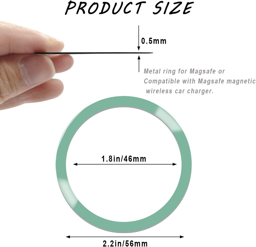 CKANDAY 6 16/15/14/ Colors Universal Metal Rings Compatible with Magsafe Magnetic Wireless Charger, Adapter Ring