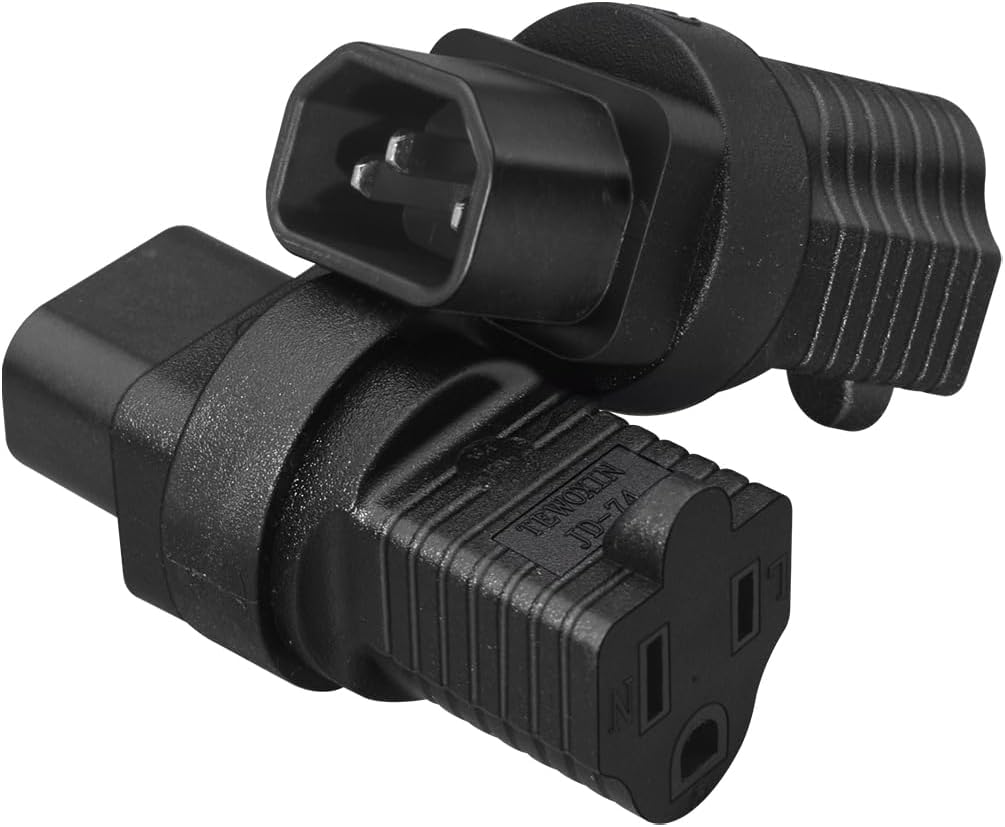 TEWOXIN 5 IEC320 C14 5-15R Plug,3-Prong 125V 15A,for PCS to Power Adapter US Standard Grounding Connector, Computer