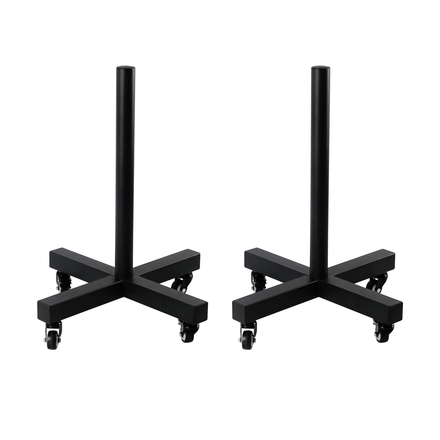 ZUKAM Upgraded Movable Olympic Weight Plate Rack with Wheel for 2-Inch Bumper Plates Weight Storage, Stores up to 800lbs of olympic weight plate, Sold in pairs(Black)