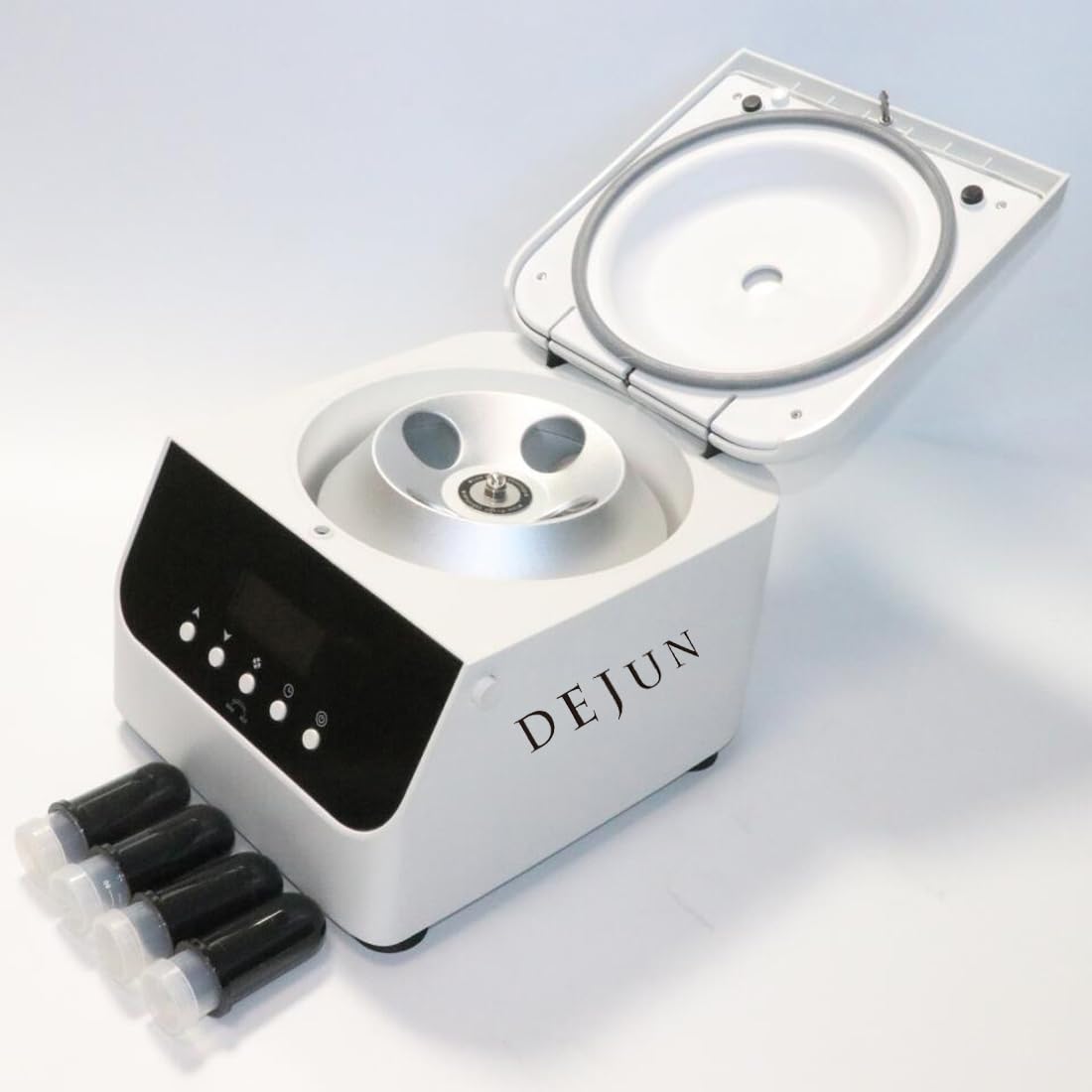 Lab PRP Centrifuge Machine, DEJUN 4 x 100ml Lab Benchtop Centrifuges 4000rpm Laboratory Low Speed Centrifugal Machine Aluminum Alloy Rotor with 0-99min Timer and LCD Display 110V