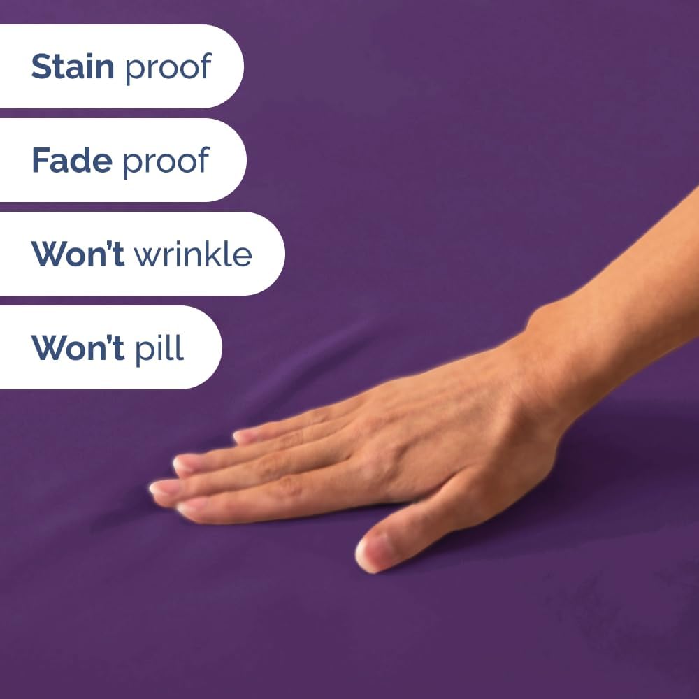 RV Short Queen Sheet Set - Soft, Breathable & Cooling 4-Piece Bedding for Trailers | Fits 8” to 12” Mattresses - Purple