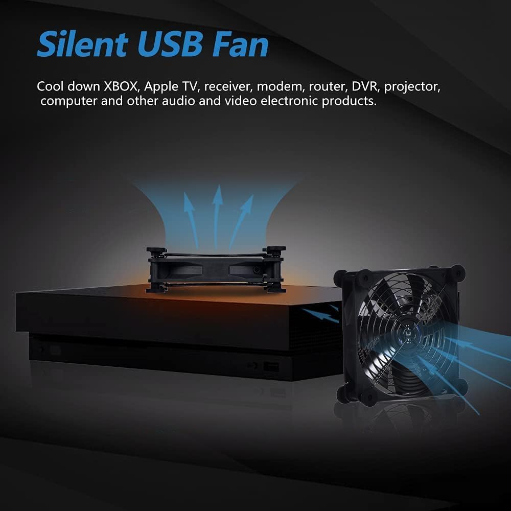 SCCCF 140mm 5V Quiet USB Portable Cooling Fan for Flat Panel TV Receiver Router DVR PlayStation Xbox Computer Cabinet