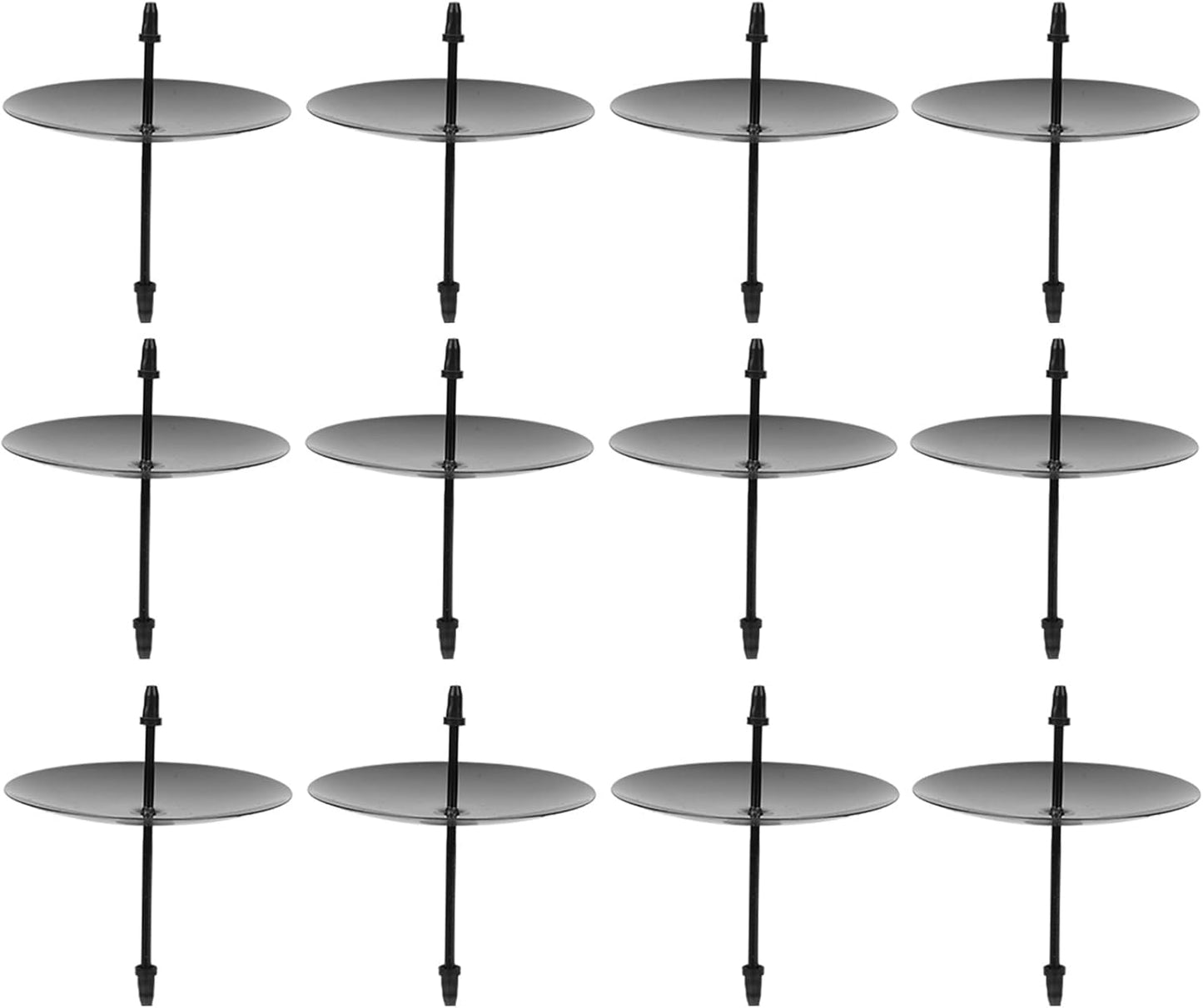 Yardwe Candle Holders - Metal Fixators with Spikes | 12 Pack for Pillar Candles & Wreaths - 2.75x2.55 Inch