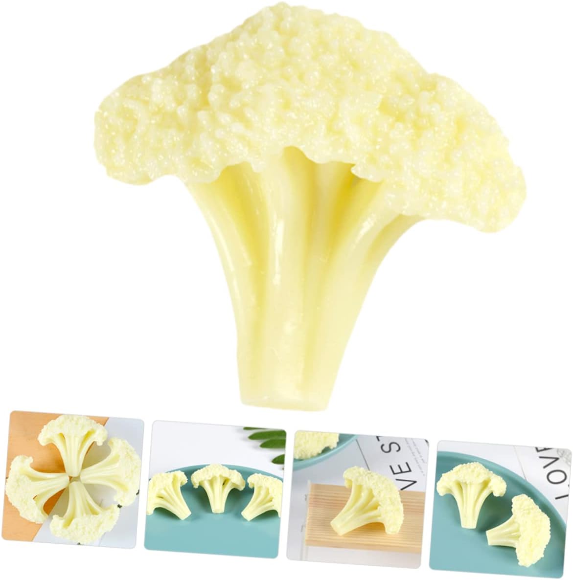 Vaguelly Fake Broccoli Slice Model Realistic Simulation Vegetable for Home Decor Photography Props and Educational Play