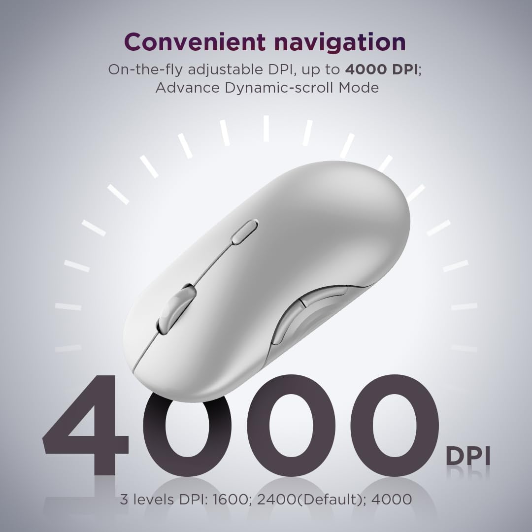Lenovo 700 2.4 3 36 Multi-Device Wireless Mouse, Bluetooth or GHz USB-A Connection, Connect up to Devices, Month