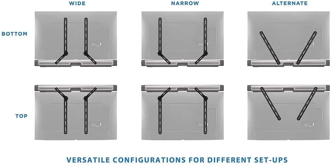 Monoprice 23in 65in, 33lbs, 139489 Universal Soundbar Bracket with Adjustable Arms, Fits Displays to Soundbars Up