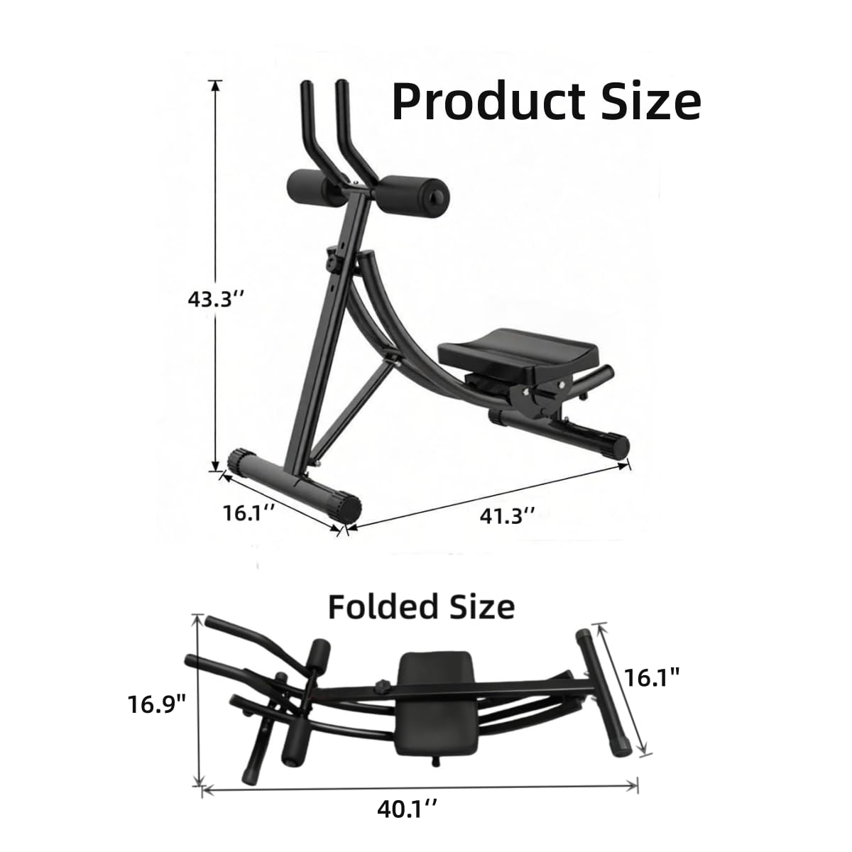 Adjustable Ab Machine - Foldable Home Gym Core Trainer for Abs, Waist, Thighs & Back | Sports Strength Equipment