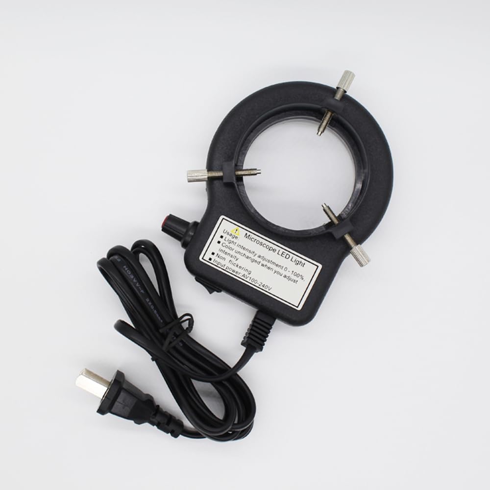 MIACIA 32LED Microscope LED Ring Light Illuminator Stereo Microscope Adjustable Stereo Zoom Camera Light (Black)