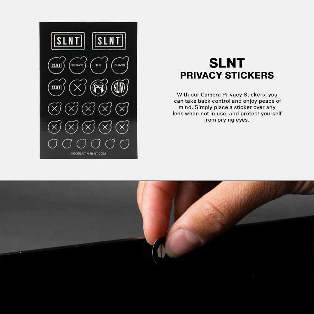 Silent Pocket SLNT Webcam Privacy Stickers for Camera Lens Privacy (Black Out) - Blocks Hackers' Spying, Recording