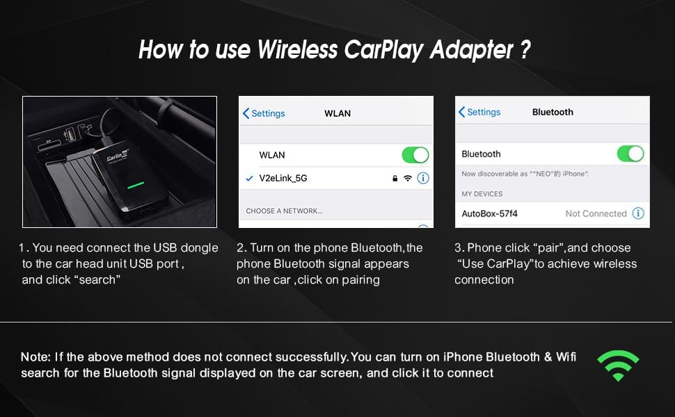 Carlinkit 3.0 2015 2026), Wireless CarPlay Adapter USB for Factory Wired CarPlay Cars (Model Year: to Wireless CarPlay