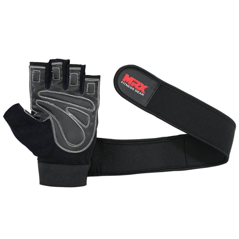 MRX Weight Lifting Gloves are Premium Quality Cowhide Leather with Long Wrist Straps – Gym Gloves, Workout Gloves, Exercise Gloves for Powerlifting, Fitness, Cross Training for Men & Women
