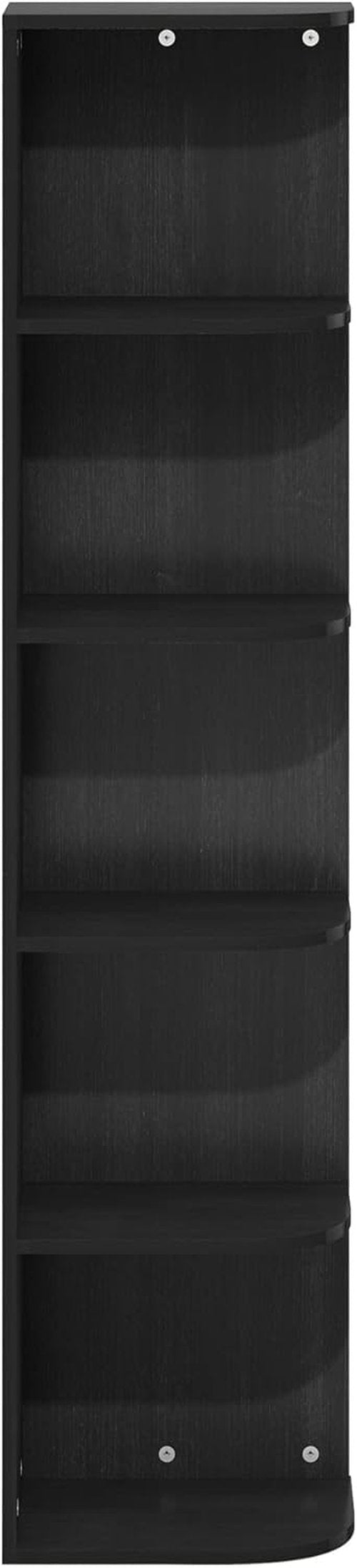 Furinno PASIR 5-Tier Corner Bookshelf - Open Shelf Bookcase for Organization & Storage | Blackwood Finish, 9.3 x 12 x 51.7