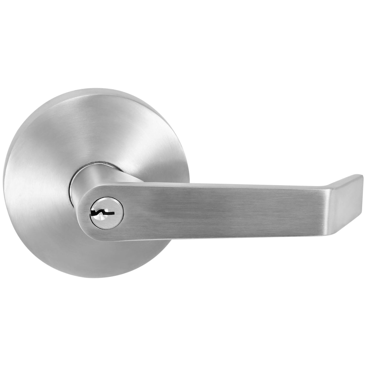 304 Stainless Steel Push Bar Panic Exit Device with Exterior Lever Handle, UL10C & ANSI Grade 1 Certified, Emergency Exit Door Hardware for Commercial Safety & Durability
