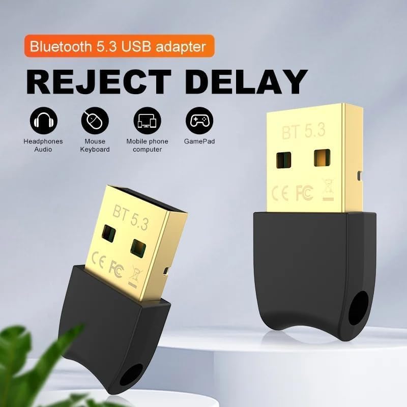 FANTIA 5.3 USB Bluetooth Dongle Adapter for PC Speaker, Wireless Mouse Keyboard Music Audio Receiver Transmitter