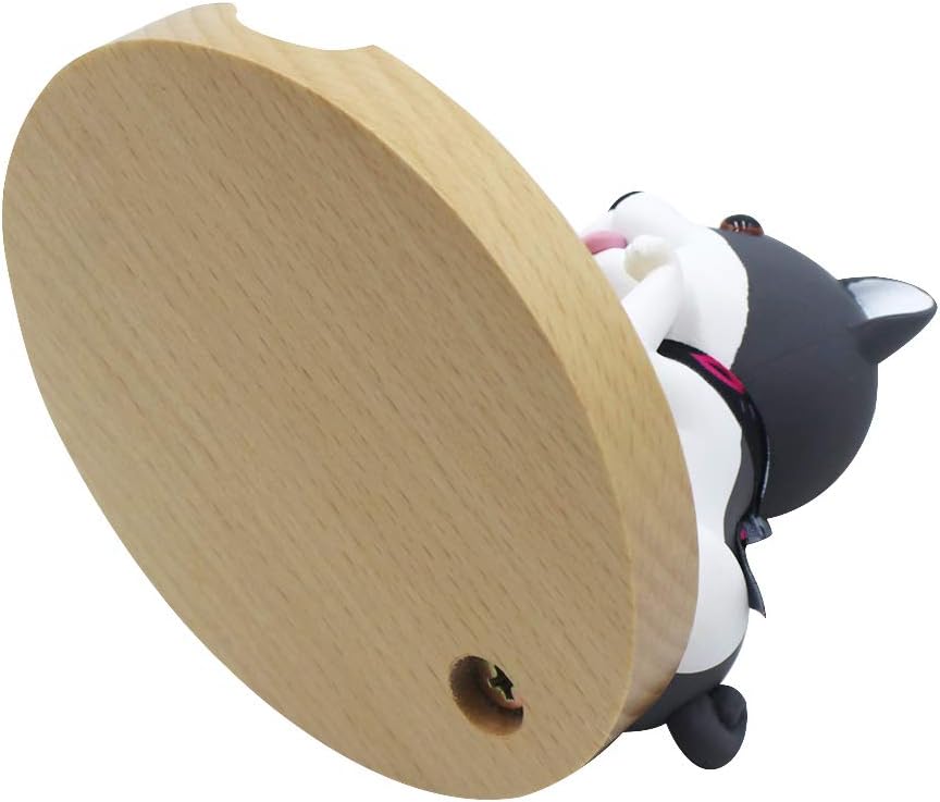 Amamcy Cute Dog Cell Phone Holder Stand Wooden Smartphone Desk Holder for Mobile Phones Animal Phone Stand Desk