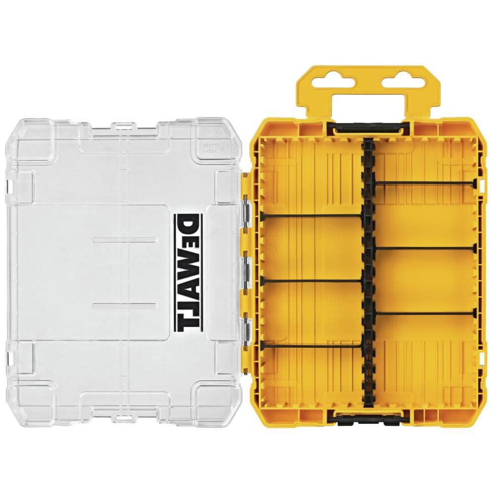 DEWALT Tool Box, Medium 8-Compartments Small Parts Organizer, Portable Tough Case Screw Organizer Toolbox with Customazible Dividers (DWAN2190)