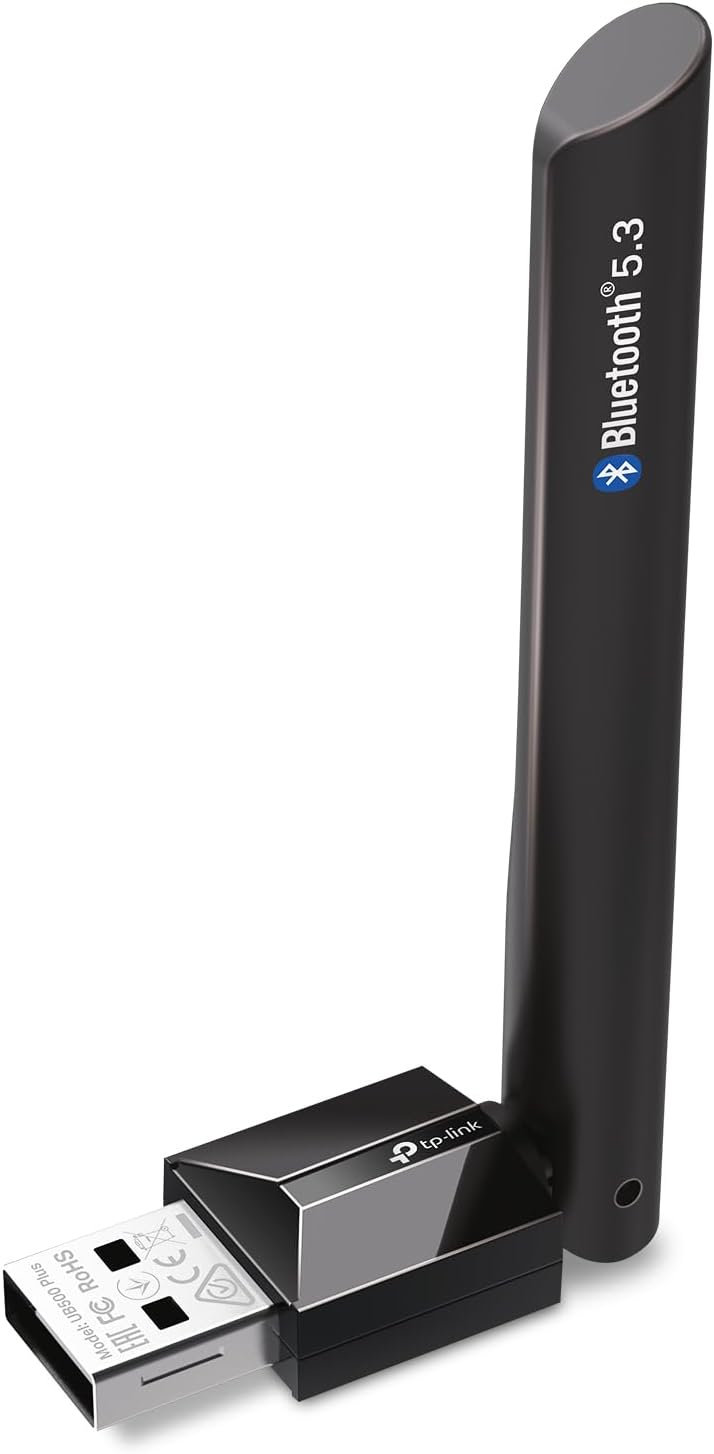 TP-Link 5.3 11/10/8.1/7 (UB500 USB Bluetooth Adapter for PC, Bluetooth Long Range Receiver, Plug and Play, Adjustable