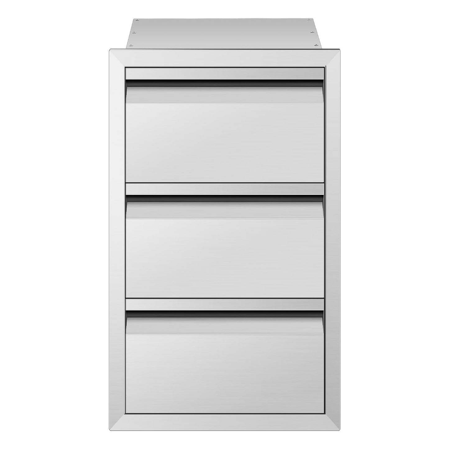 RAILEN Outdoor Kitchen Drawers Stainless Steel Flush Mount BBQ Drawers for Outdoor Kitchen Island or Patio Grill Station (15Wx26Hx22D Inch)