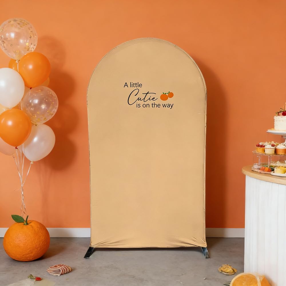 Haploquest (5FT,G-05675) Citrus Cutie Theme Baby Shower Arch Backdrop Cover Decorative Arch Banner Cover Stand Cover