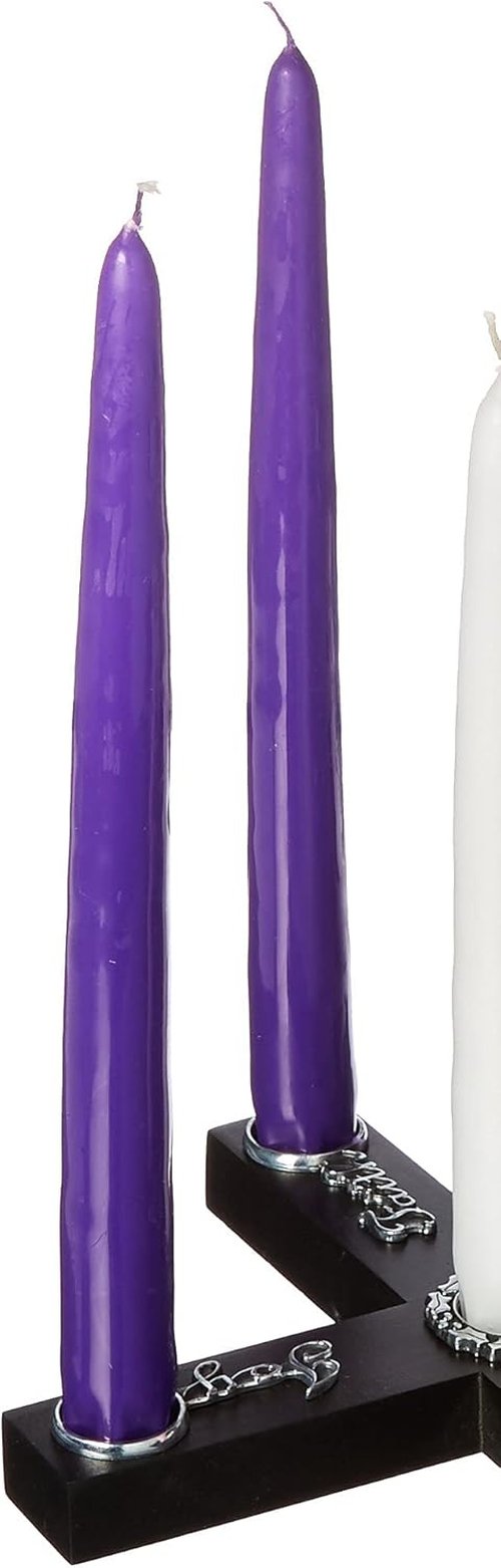 Cathedral Art Joy Wood Cross Advent Candleholder Wreath - Faith, Hope & Peace Design
