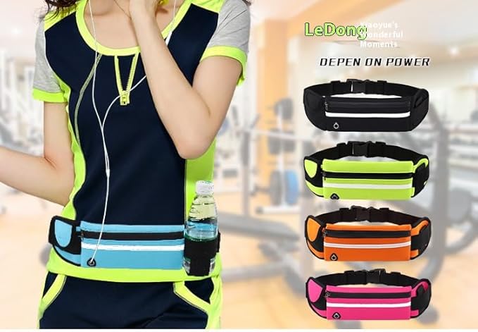 Adjustable Elastic Fitness Fanny Pack for Sports, Running Belt Waist Pack, Waterproof Sports Fanny Pack,Outdoor card wallet，Leisure travel wallet，5 color options available (black)