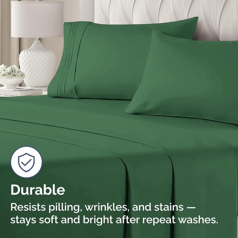 Skiennix Standard Pillow Cases Set of 4 - Ultra Soft Hotel Quality Covers - Machine Washable Emerald Green