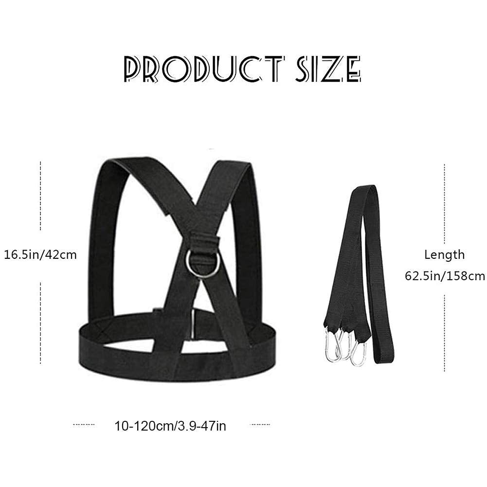 OYINDIZ Sled Harness, Weight Speed Sled Workout Tire Pulling Harness Resistance and Assistance Trainer Physical Training Resistance Rope Football Training Equipment Harness For Men and Women(6.6ft)