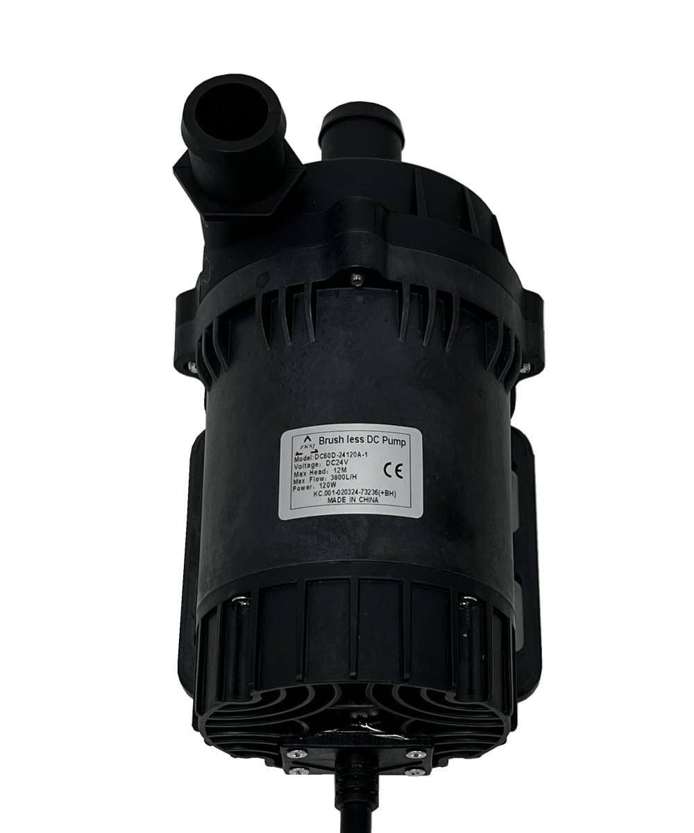 SHYSKY High Powerful 24V 120W Small Brushless DC Water Pump DC60D-24120A-1 12m 39ft Lift 1003GPH, Submersible, Speed Adjustable, For Cooling Circulation Pressure Sys