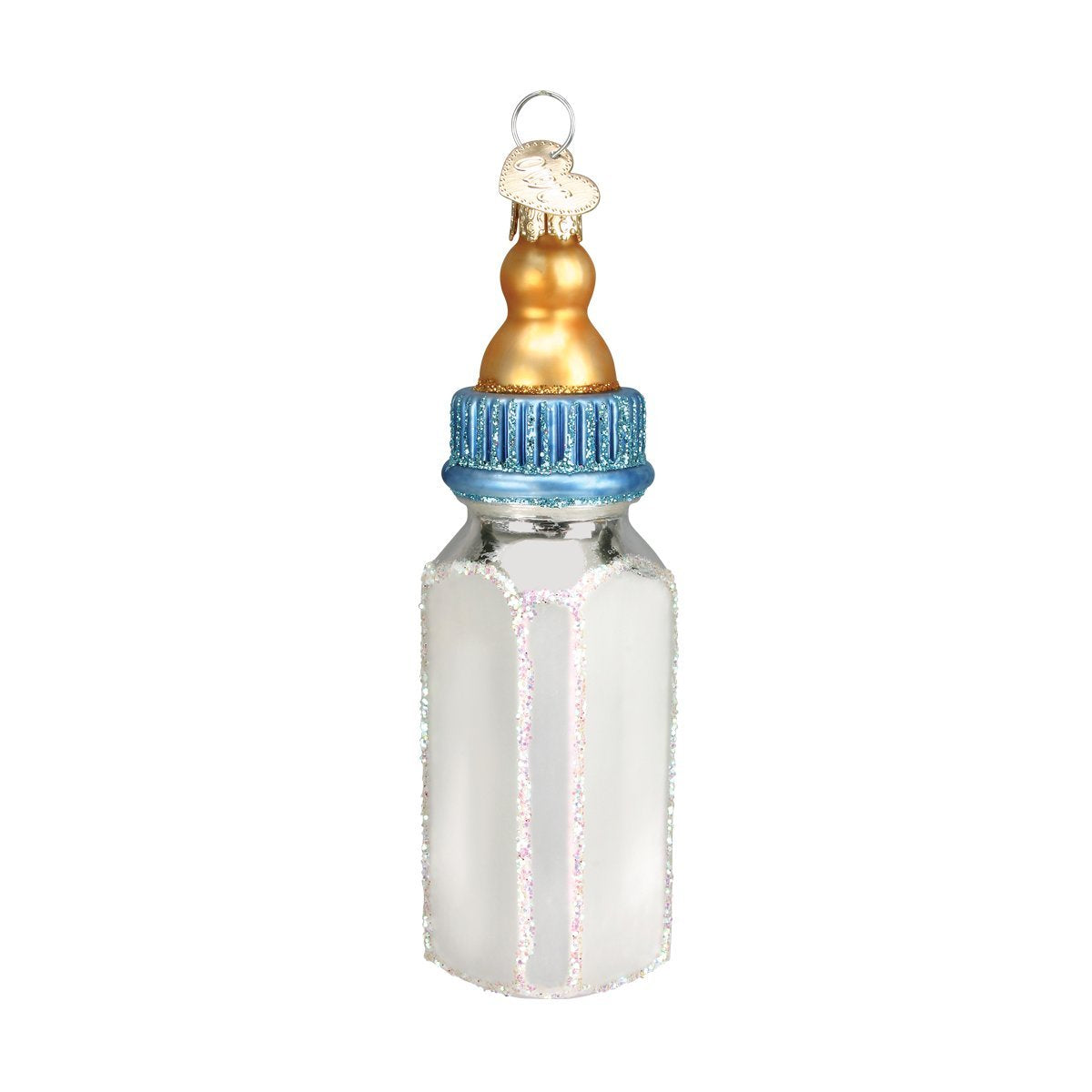 Old World Christmas Ornaments Boy Baby Bottle Glass Blown Ornaments for Christmas Tree