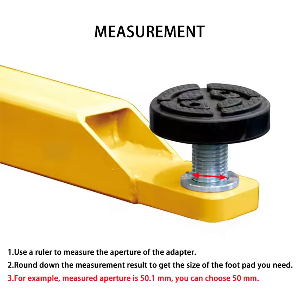 4pcs 50mm Shaft Screw Up Car Lift Pads, 4-9cm Plus-High Car Lift Rubber Tray, Raising Lift Tool Tray for Car Lift Bridge Jack Stable Support