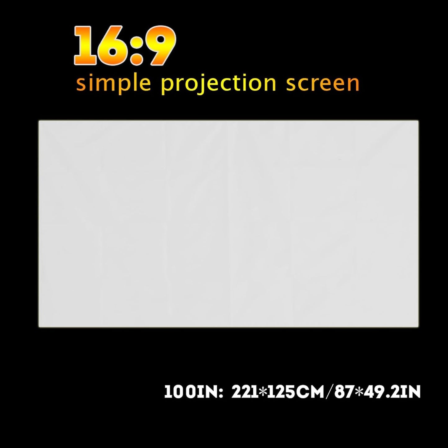 Aramox 60-120 Inch 16:9 (100inch) Projector Screen,Projector Curtain Rear Projection Screen Portable Foldable White