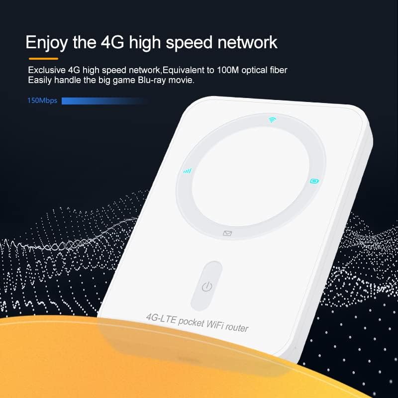 WDINLY 4G 2G 10 Portable WiFi Hotspot LTE Router - Data SIM Card incluled Devices Connect, SIM Multi-Network Auto