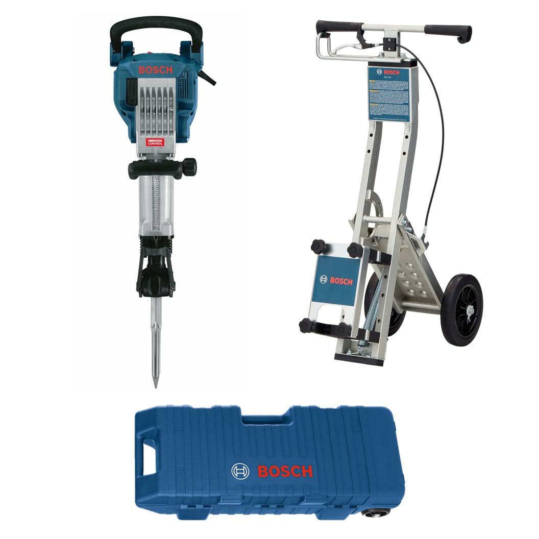BOSCH 11335K 35-Pound 1-1/8-Inch Jack Hammer and BOSCH GHT130 Floor Removal Cart
